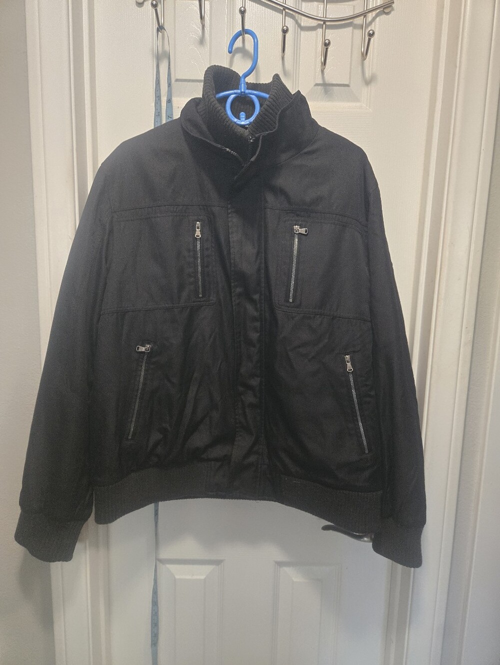 CALVIN KLEIN Men's Black Water-Resistant Wind Protection Fall Jacket Size Large